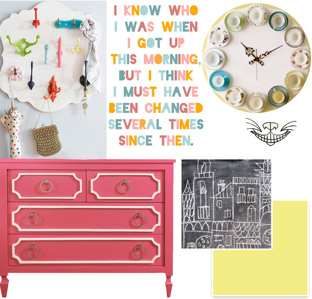 Alice in Wonderland little girls' room @ohbotherblog