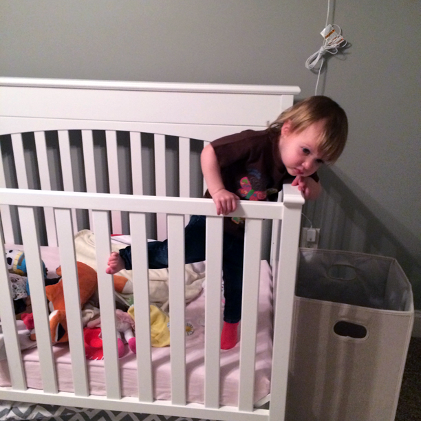escape artist: holdy’s crawling out of the&nbsp;crib