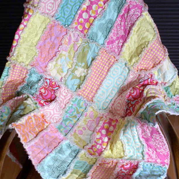 Amy Butler Rag Quilt @ohbotherblog