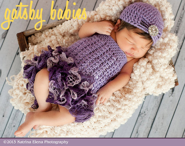 Newborn Crochet Ruffle Dress and Flapper Hat from WillowsGarden @ohbotherblog