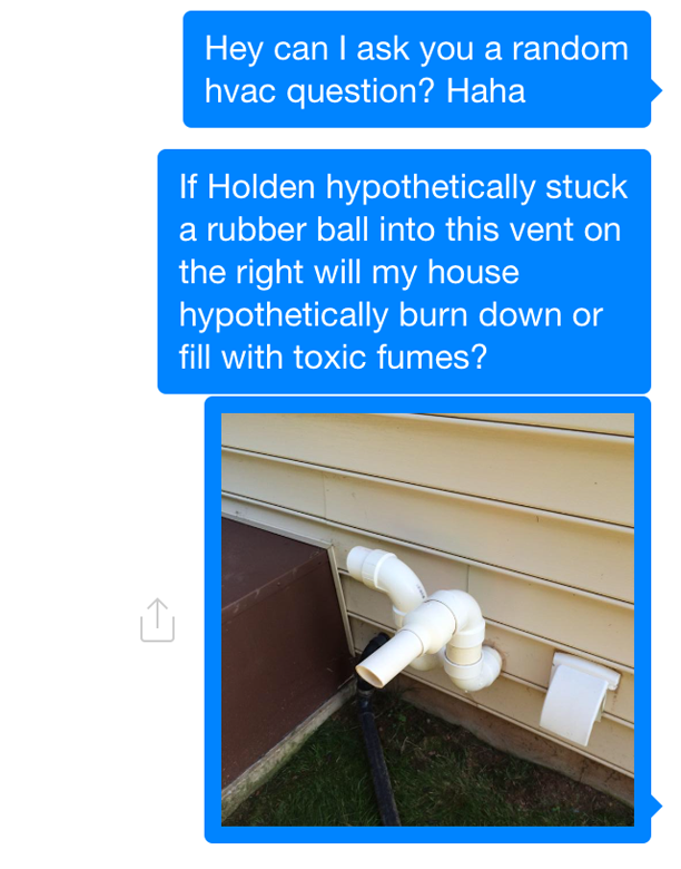 Toddler puts ball in AC exhaust pipe @ohbotherblog