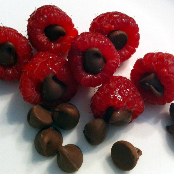 pinterest win: chocolate chip&nbsp;raspberries